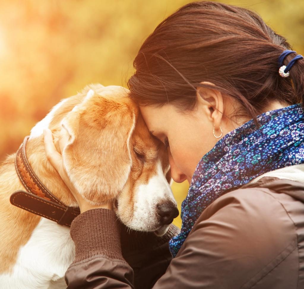 Frau und ein Hund