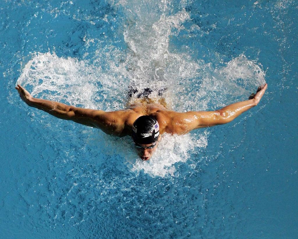 in klarem Wasser schwimmen