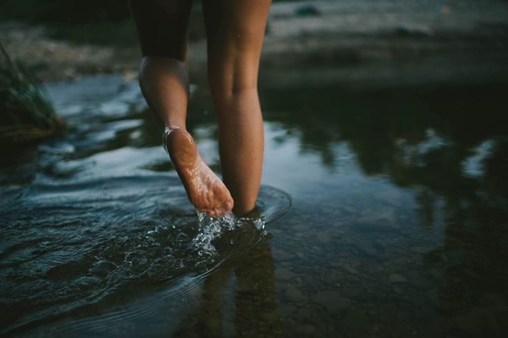 barefoot on the river bottom