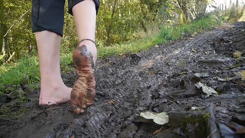 barefoot in the mud