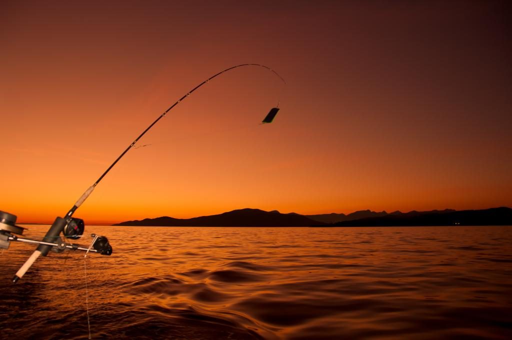 Sonnenuntergang beim Fischen